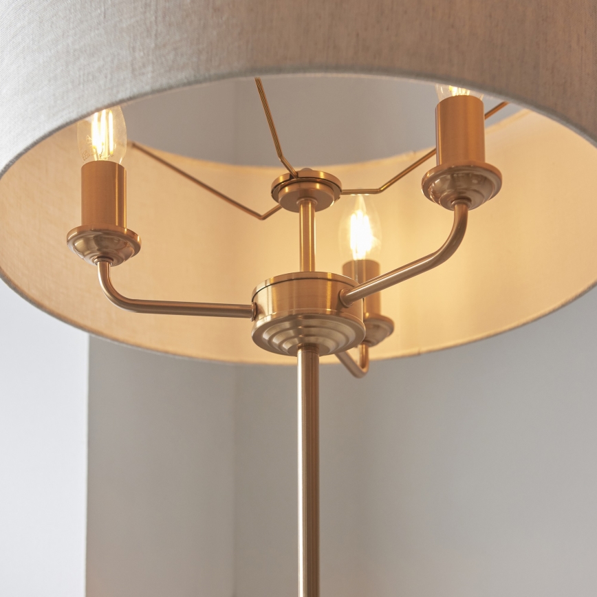 Endon 110724 - Staande Lamp HIGHCLERE 1xE14/40W/230V beige/messing