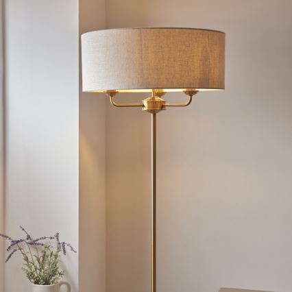 Endon 110724 - Staande Lamp HIGHCLERE 1xE14/40W/230V beige/messing