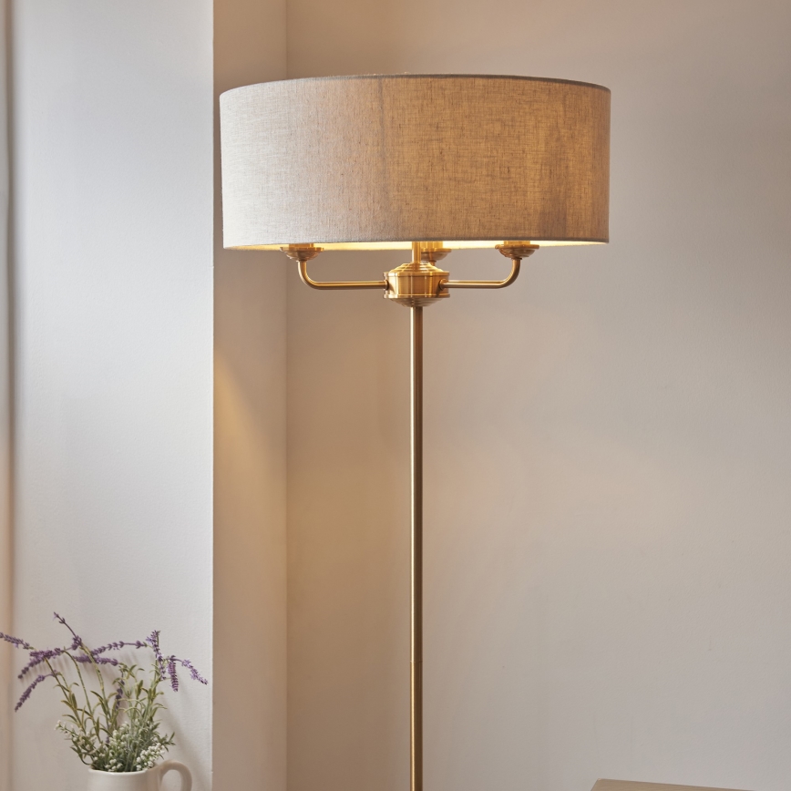 Endon 110724 - Staande Lamp HIGHCLERE 1xE14/40W/230V beige/messing