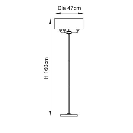 Endon 110724 - Staande Lamp HIGHCLERE 1xE14/40W/230V beige/messing