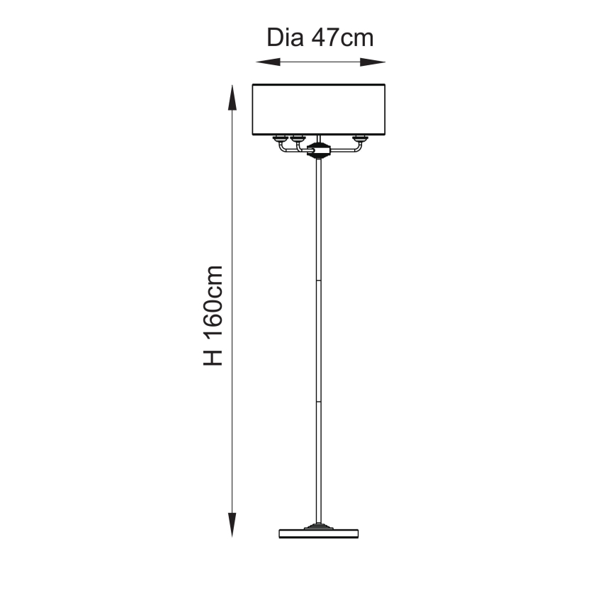 Endon 110724 - Staande Lamp HIGHCLERE 1xE14/40W/230V beige/messing