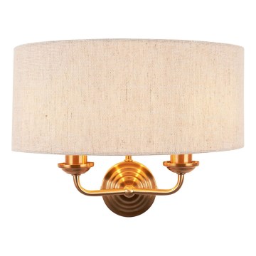 Endon 110726 - Applique murale HIGHCLERE 2xE14/40W/230V beige/laiton