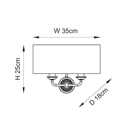 Endon 110726 - Applique murale HIGHCLERE 2xE14/40W/230V beige/laiton