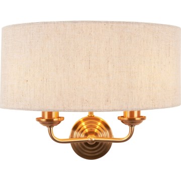 Endon 110726 - Wandlamp HIGHCLERE 2xE14/40W/230V beige/messing