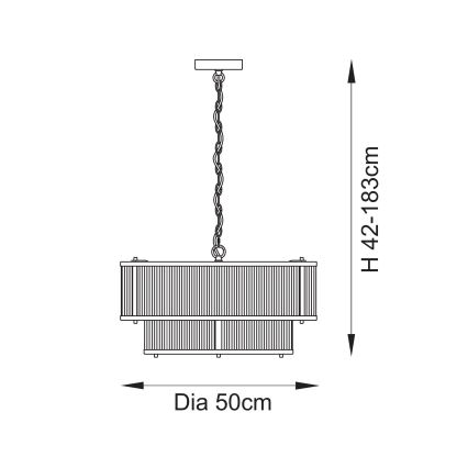 Endon 110944 - Kroonluchter aan ketting RIDGETON 5xE14/6W/230V messing
