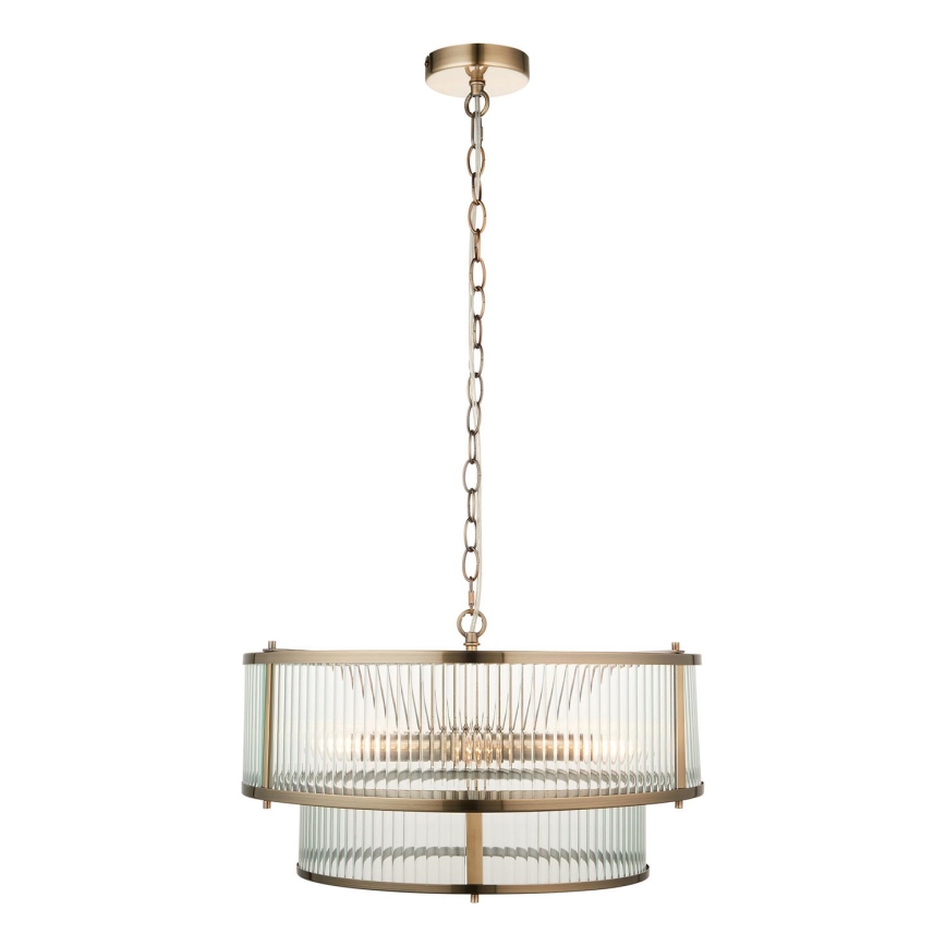 Endon 110944 - Lustre suspendu sur chaîne RIDGETON 5xE14/6W/230V en laiton