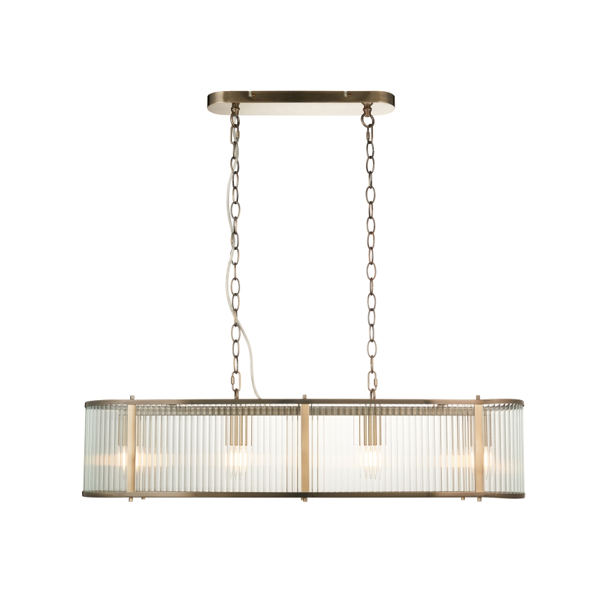 Endon 110945 - Hanglamp aan een ketting RIDGETON 4xE14/6W/230V messing/doorzichtig