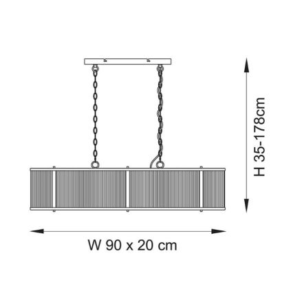 Endon 110945 - Hanglamp aan een ketting RIDGETON 4xE14/6W/230V messing/doorzichtig