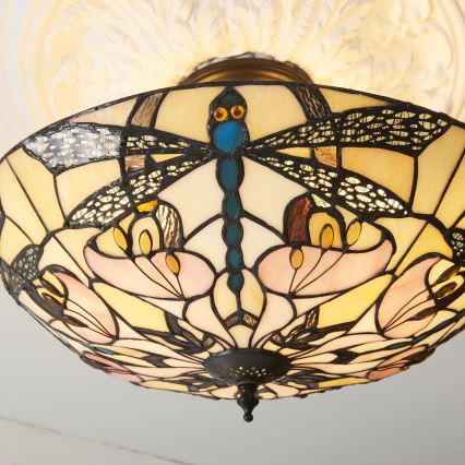 Endon 111892 - Opbouwplafondlamp Tiffany ASHTON 3xE27/10W/230V Ø 45 cm