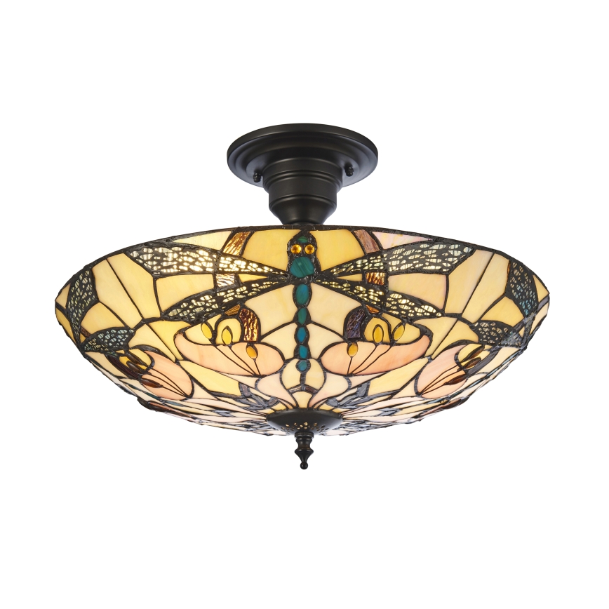 Endon 111892 - Plafonnier Tiffany ASHTON 3xE27/10W/230V Ø 45 cm