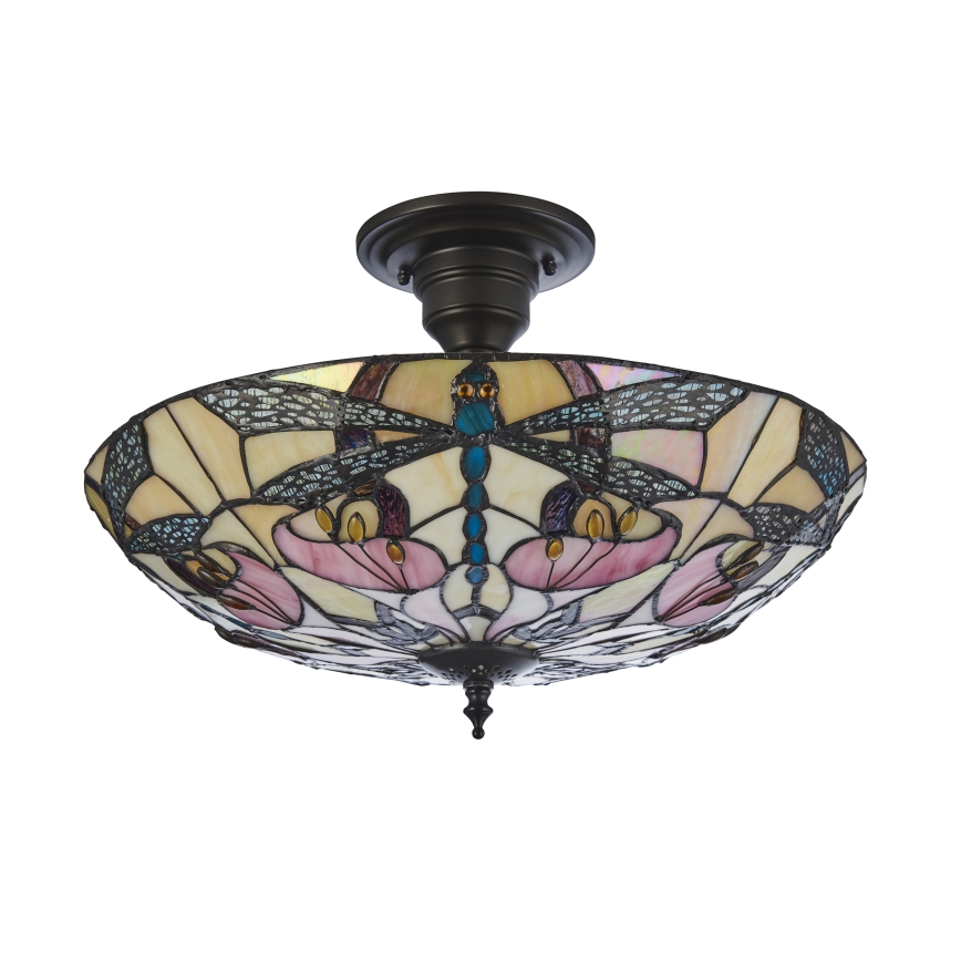 Endon 111892 - Plafonnier Tiffany ASHTON 3xE27/10W/230V Ø 45 cm