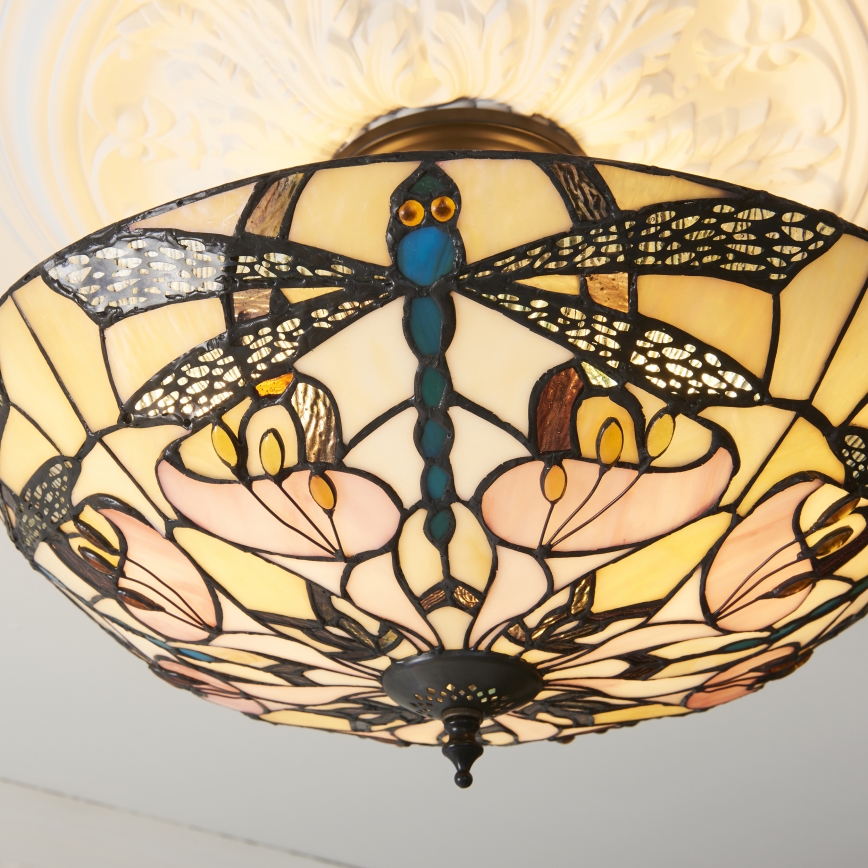 Endon 111892 - Plafonnier Tiffany ASHTON 3xE27/10W/230V Ø 45 cm