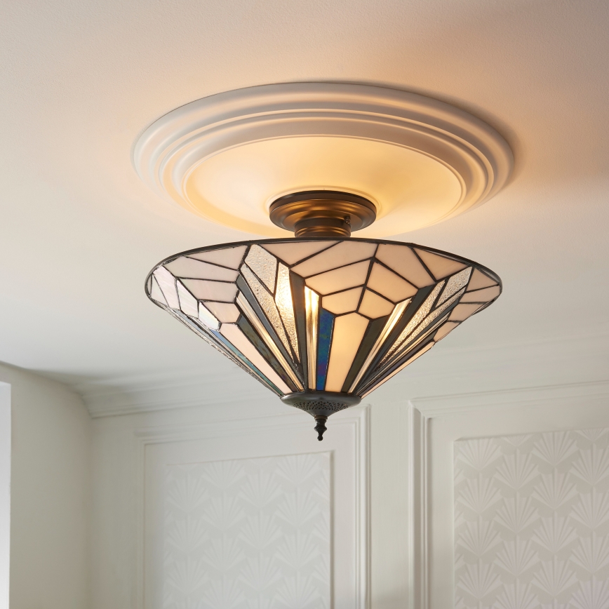 Endon 111895 - Plafondkroonluchter Tiffany ASTORIA 3xE27/10W/230V Ø 48 cm