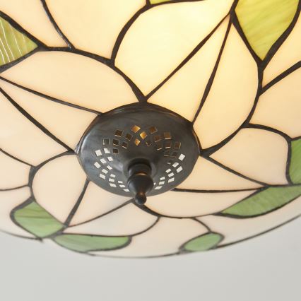 Endon 111896 - Plafonnier à montage affleurant Tiffany BOTANICA 3xE27/10W/230V Ø 45 cm