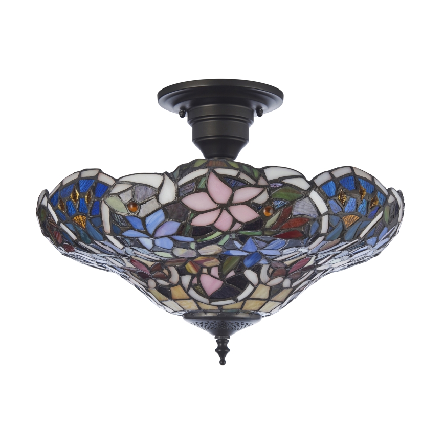 Endon 111915 - Tiffany SULLIVAN opbouwkroonluchter, 3x E27 / 10W / 230V, Ø 40 cm