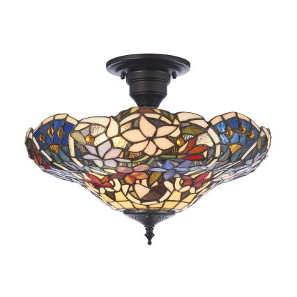 Endon 111915 - Tiffany SULLIVAN opbouwkroonluchter, 3x E27 / 10W / 230V, Ø 40 cm