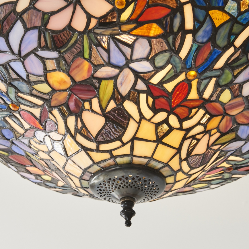Endon 111915 - Tiffany SULLIVAN opbouwkroonluchter, 3x E27 / 10W / 230V, Ø 40 cm