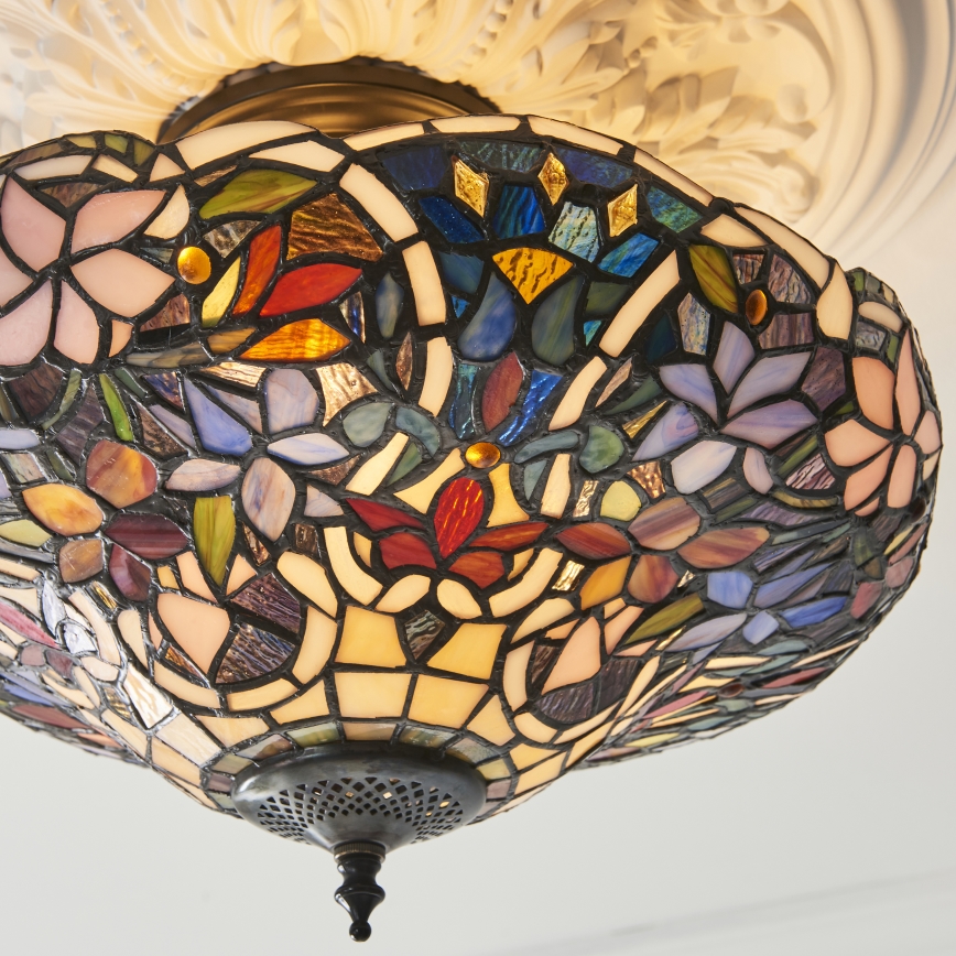 Endon 111915 - Tiffany SULLIVAN opbouwkroonluchter, 3x E27 / 10W / 230V, Ø 40 cm