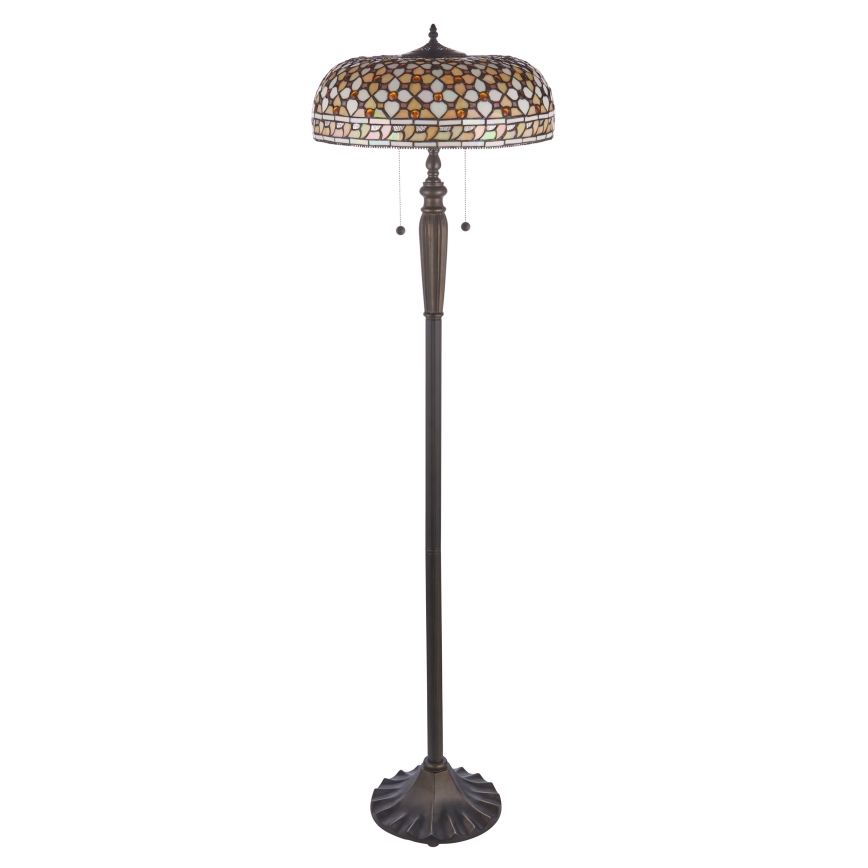 Endon 111921 - Vloerlamp Tiffany MILLE FEUX 2xE27/10W/230V Ø 45 cm