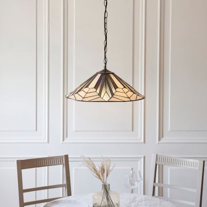 Endon 111922 - Kroonluchter aan ketting Tiffany ASTORIA 3xE27/10W/230V Ø 48 cm