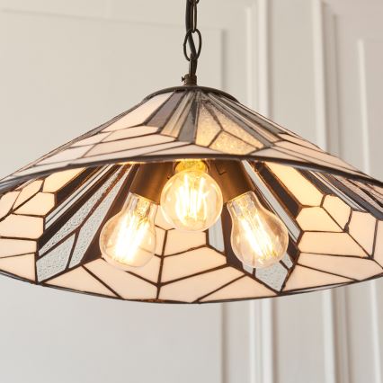 Endon 111922 - Lustre suspendu sur chaîne Tiffany ASTORIA 3x E27/10W/230V Ø 48 cm