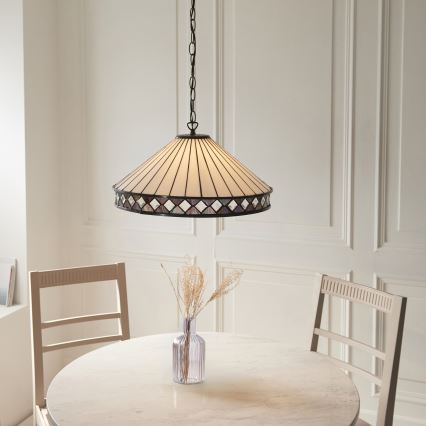 Endon 111961 - Kroonluchter aan ketting Tiffany FARGO 3xE27/10W/230V Ø 50 cm