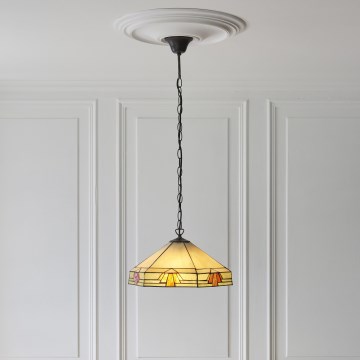 Endon 111989 - Kroonluchter aan ketting Tiffany NEVADA 3xE27/10W/230V Ø 40 cm