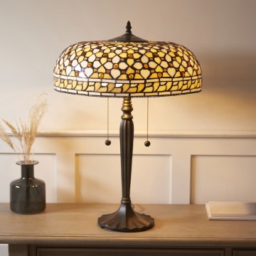 Endon 112178 - Tafellamp Tiffany MILLE FEUX 2xE14/40W/230V Ø 45 cm