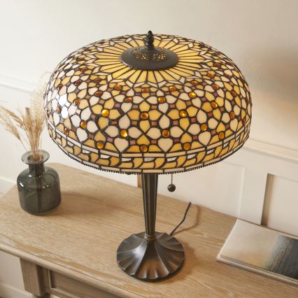 Endon 112178 - Tafellamp Tiffany MILLE FEUX 2xE14/40W/230V Ø 45 cm