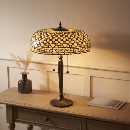 Endon 112178 - Tafellamp Tiffany MILLE FEUX 2xE14/40W/230V Ø 45 cm