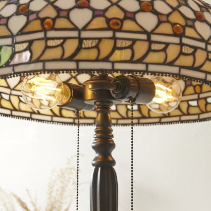 Endon 112178 - Tafellamp Tiffany MILLE FEUX 2xE14/40W/230V Ø 45 cm