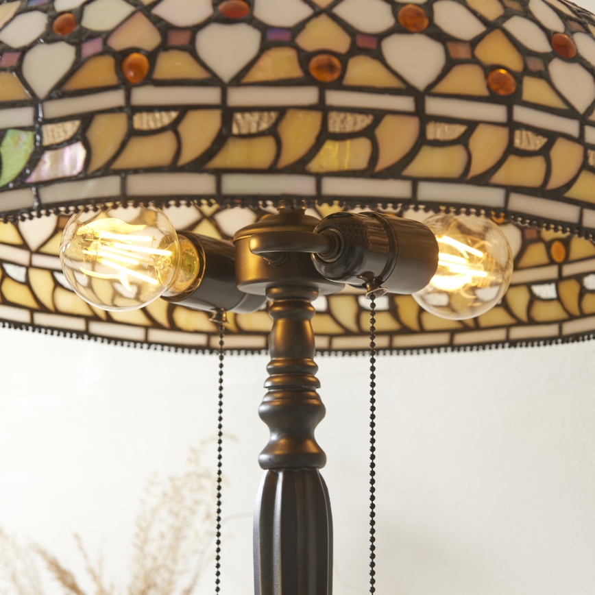 Endon 112178 - Tafellamp Tiffany MILLE FEUX 2xE14/40W/230V Ø 45 cm
