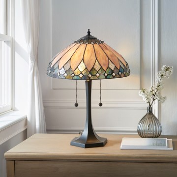 Endon 112183 - Lampe de table Tiffany BROOKLYN 2xE14/10W/230V, Ø 40 cm