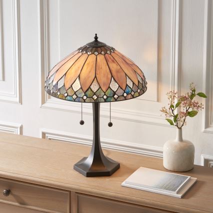 Endon 112183 - Lampe de table Tiffany BROOKLYN 2xE14/10W/230V, Ø 40 cm