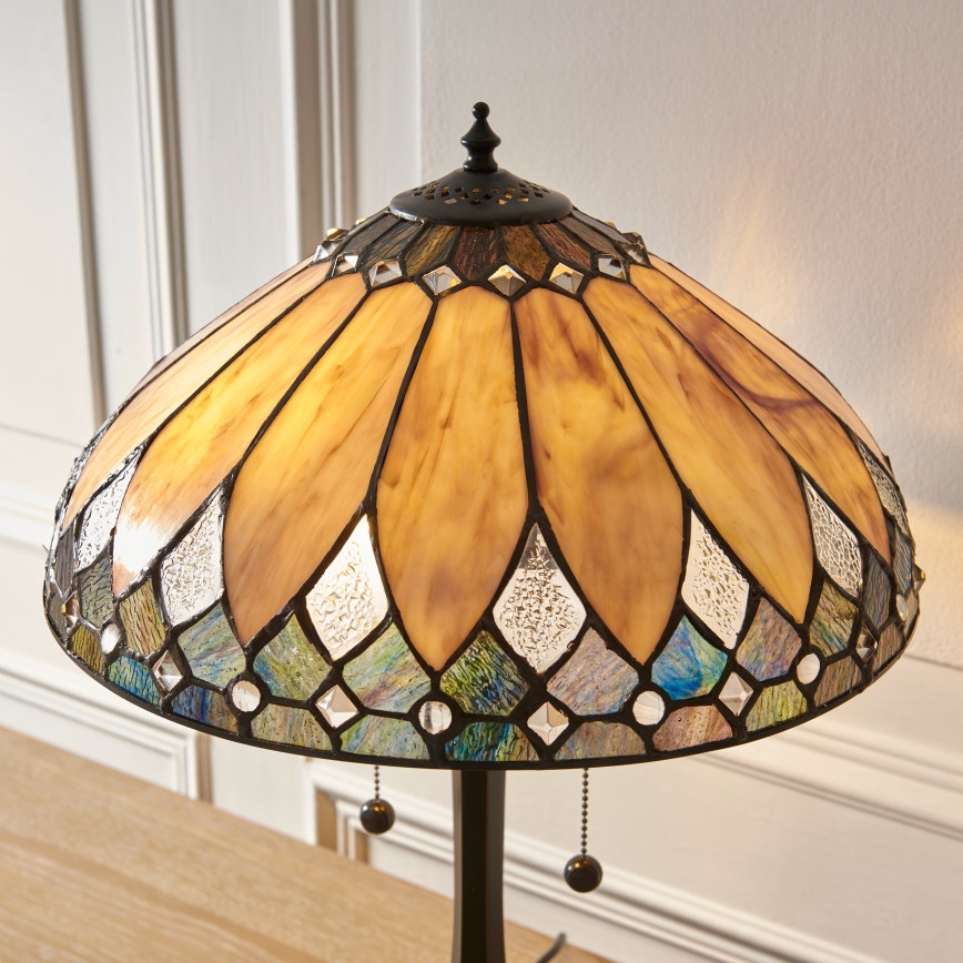 Endon 112183 - Lampe de table Tiffany BROOKLYN 2xE14/10W/230V, Ø 40 cm