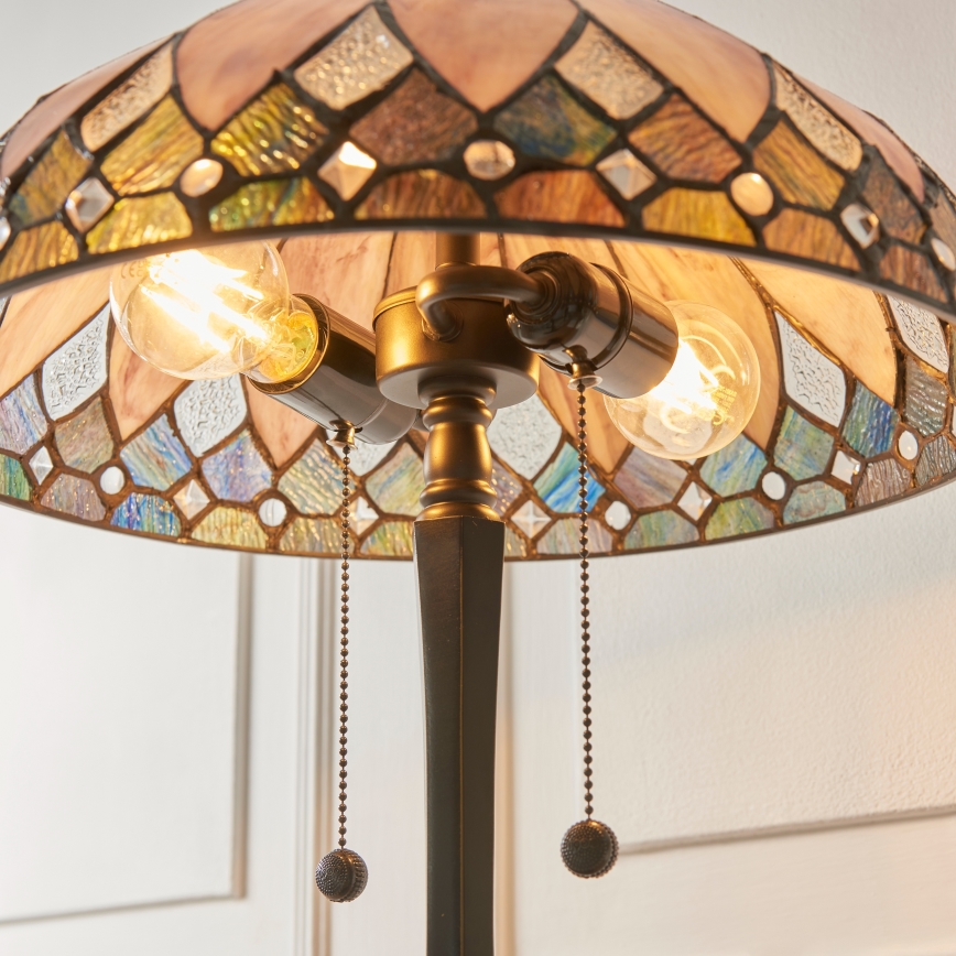 Endon 112183 - Lampe de table Tiffany BROOKLYN 2xE14/10W/230V, Ø 40 cm