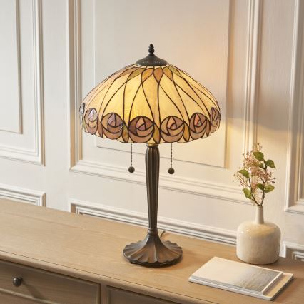 Endon 112184 - Tiffany-tafellamp HUTCHINSON 2xE27/10W/230V Ø 40 cm