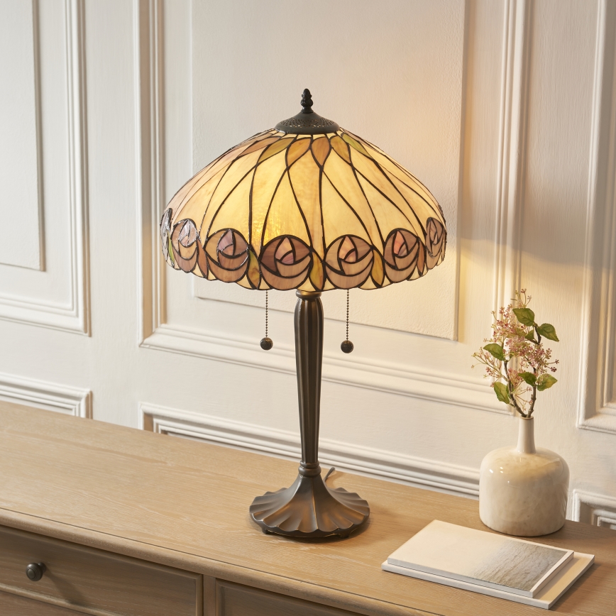 Endon 112184 - Tiffany-tafellamp HUTCHINSON 2xE27/10W/230V Ø 40 cm