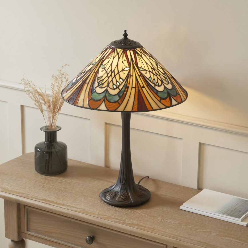 Endon 112185 - Lampe de table Tiffany HECTOR 1xE27/10W/230V Ø 40 cm