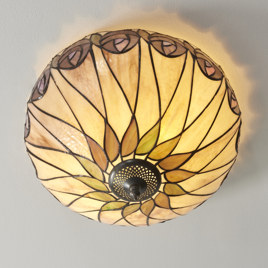 Endon 112188 - Tiffany HUTCHINSON plafondlamp 2xE27/60W/230V Ø 40 cm
