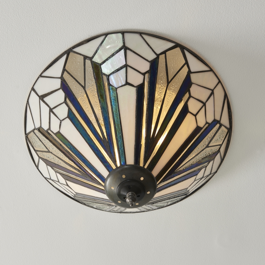 Endon 112191 - Tiffany-plafondlamp ASTORIA 2xE27/60W/230V Ø 40 cm