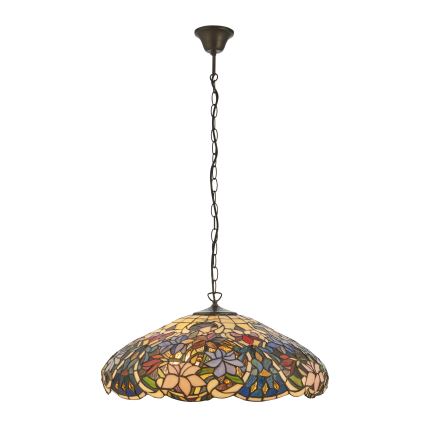 Endon 112193 - Kroonluchter aan ketting Tiffany SULLIVAN 3xE27/60W/230V Ø 57 cm