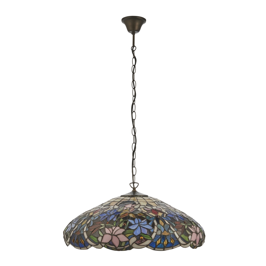 Endon 112193 - Kroonluchter aan ketting Tiffany SULLIVAN 3xE27/60W/230V Ø 57 cm
