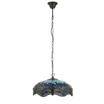 Endon 112195 - Lustre à chaîne Tiffany DRAGONFLY 1xE27/60W/230V Ø 41 cm