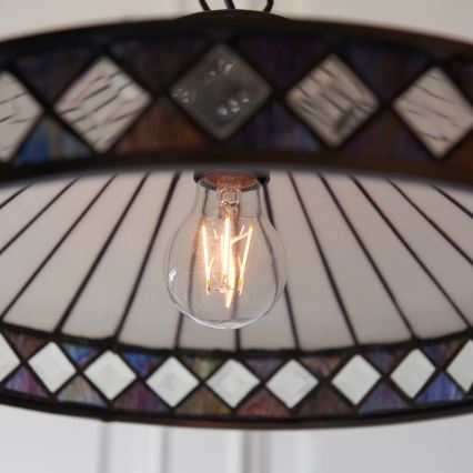 Endon 112196 - Lustre à chaîne Tiffany FARGO 1xE27/60W/230V Ø 41,5 cm