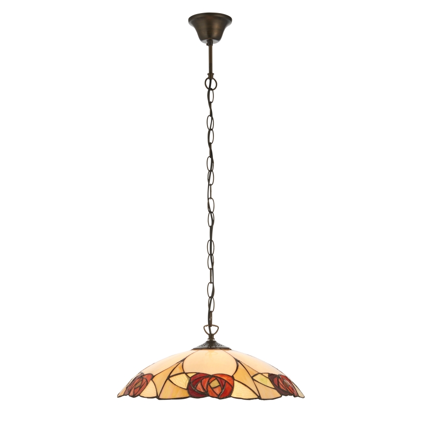 Endon 112197 - Lustre à chaîne Tiffany INGRAM 1xE27/60W/230V Ø 45 cm