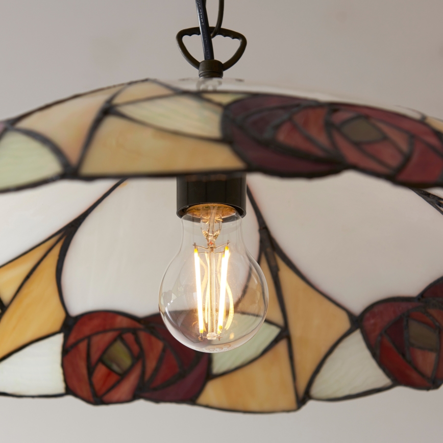 Endon 112197 - Lustre à chaîne Tiffany INGRAM 1xE27/60W/230V Ø 45 cm