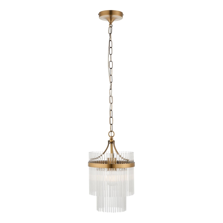 Endon 112572 - Kroonluchter aan ketting MARIETTA 1xE27/10W/230V messing/helder