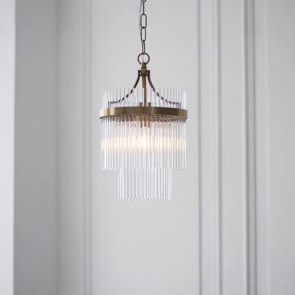 Endon 112572 - Kroonluchter aan ketting MARIETTA 1xE27/10W/230V messing/helder