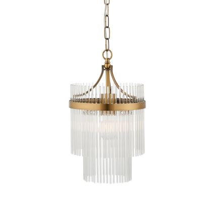 Endon 112572 - Kroonluchter aan ketting MARIETTA 1xE27/10W/230V messing/helder